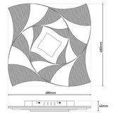 LED Plafond LAMBRE EFFET "LIORA" Ø 48 cm, avec de nombreuses fonctions, y compris la télécommande