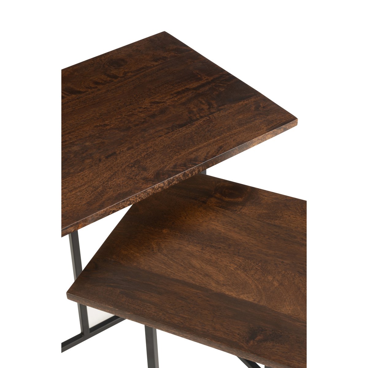 Détail des matériaux de la table J-Line, finition haut de gamme