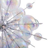 "Explosion" en verre en métal et en verre d'iris, cadres G9, lampe suspendue pour salle à manger, salon, hall ou bureau, Øca. 65 cm