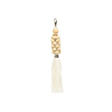 Porte-clés Les Perles en Bois - Blanc Naturel