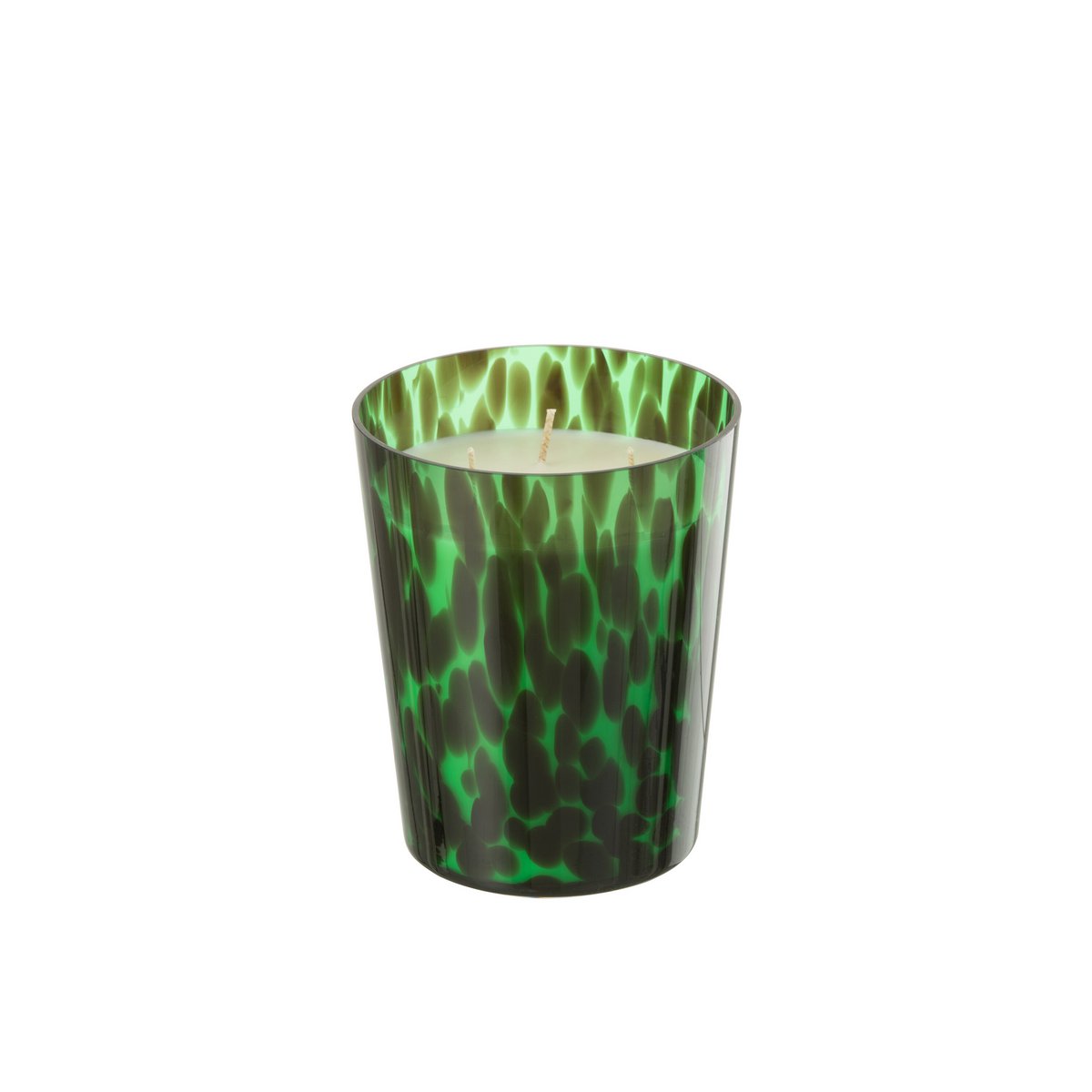 Bougie parfumée J-Line Noa en verre vert, design moderne