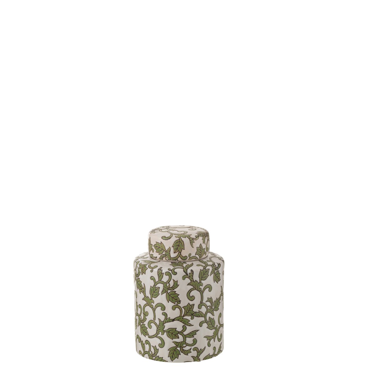 Boîte décorative Yezi en porcelaine vert et blanc vue de face