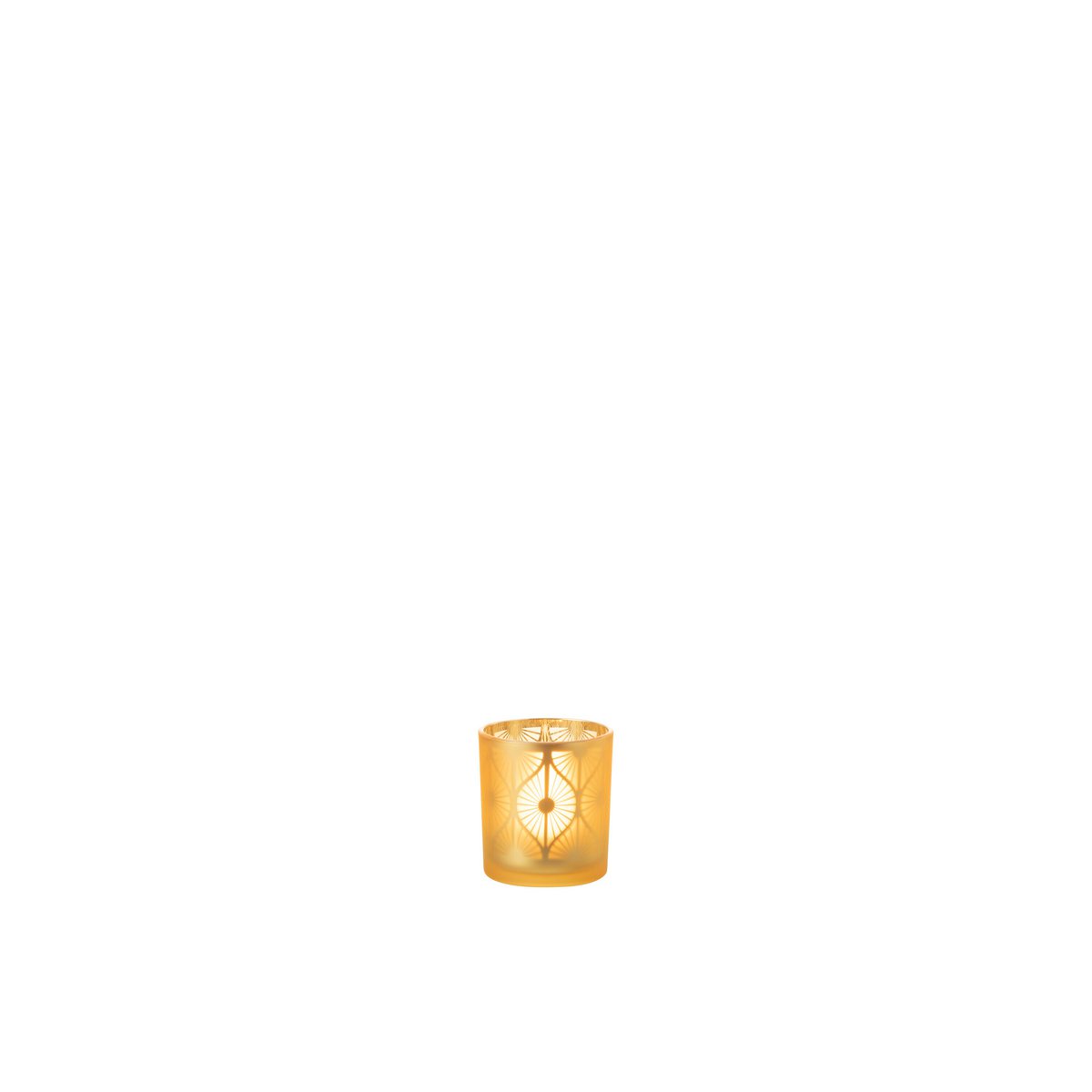 Bougeoir J-Line Diamond Flowers en verre jaune - vue avant