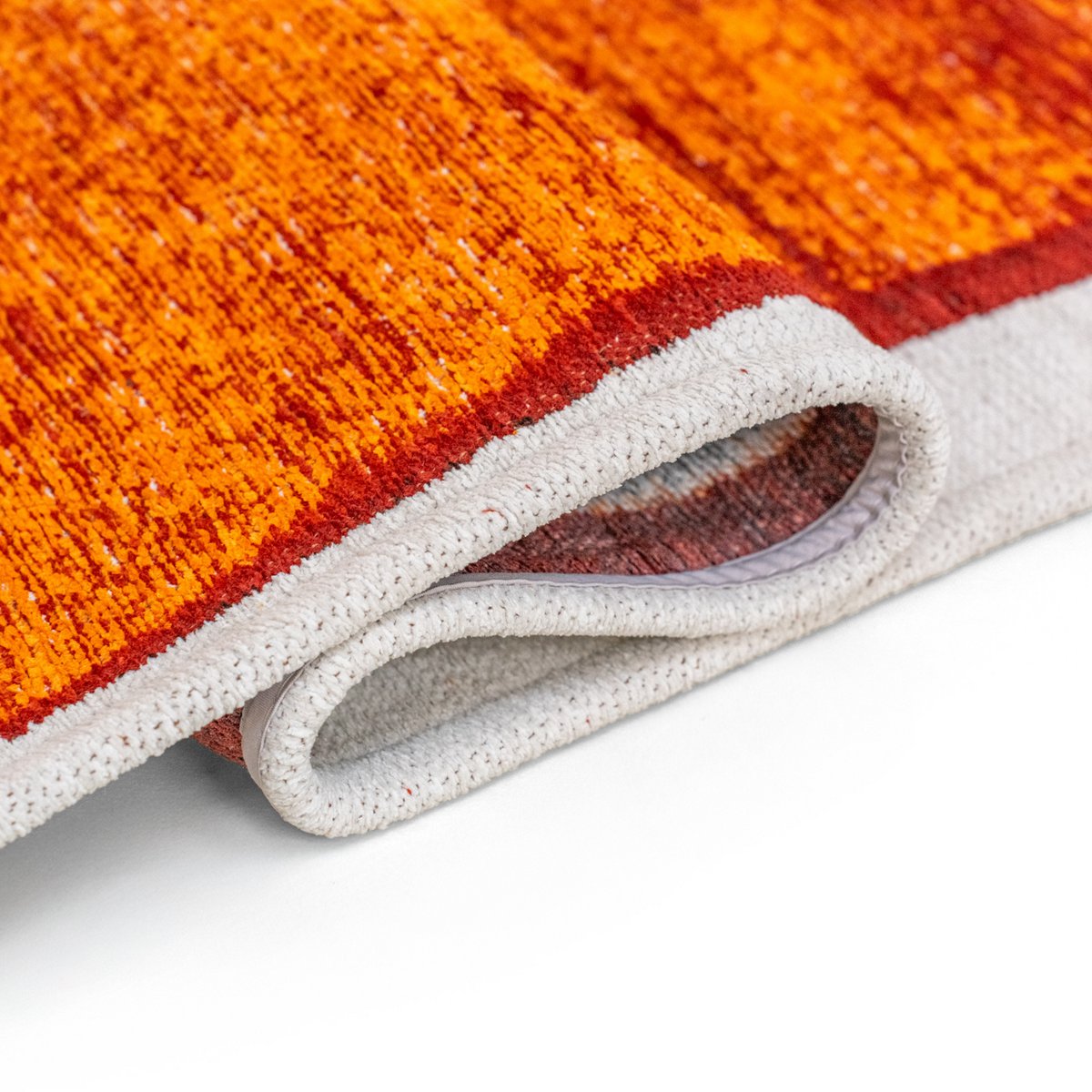 Tapis Eco orange, texture douce en polyester