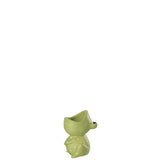 Pot de fleur J-Line Frog Open Mouth en céramique verte, vue de face