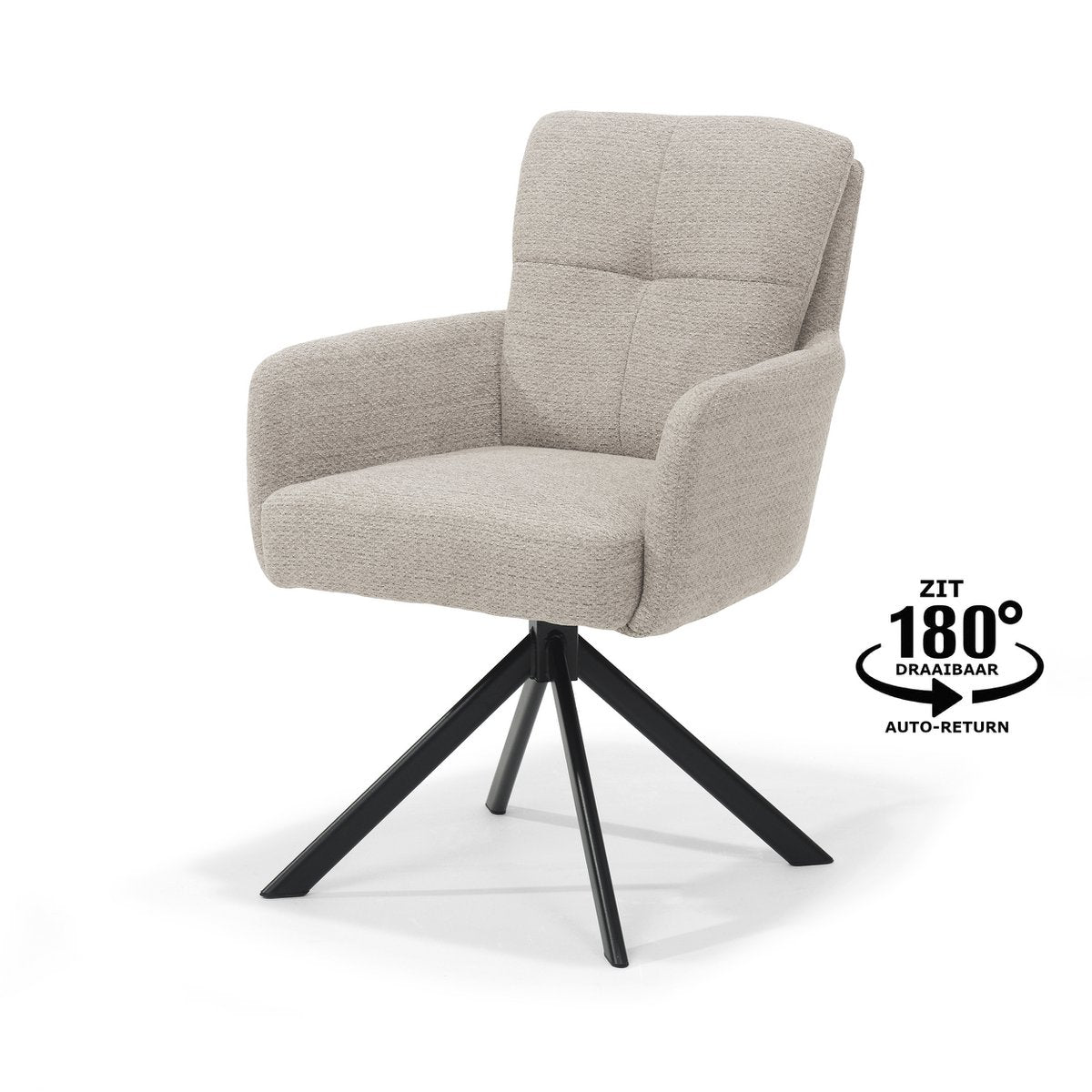Fred Armchair en tissu Retro Bliss naturel avec design élégant