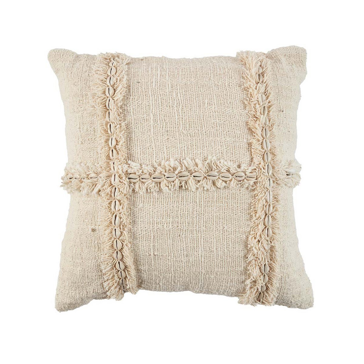 Housse de coussin Nomade en coton naturel, vue de face