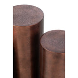 Mise en scène des piliers ronds en métal bronze - style industriel