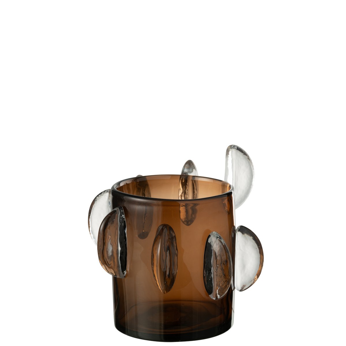 Vase Steggy Low J-Line en verre marron, design élégant et moderne.