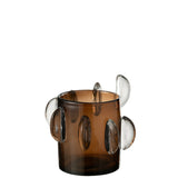 Vase Steggy Low J-Line en verre marron, design élégant et moderne.