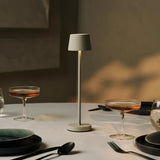 Lot de 4 lampes de table rechargeables avec station de recharge Vondel Mini gris