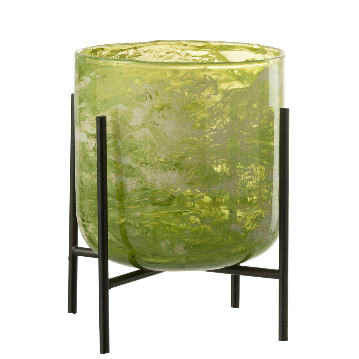 Lanterne J-Line Standing Marble en verre vert, vue avant