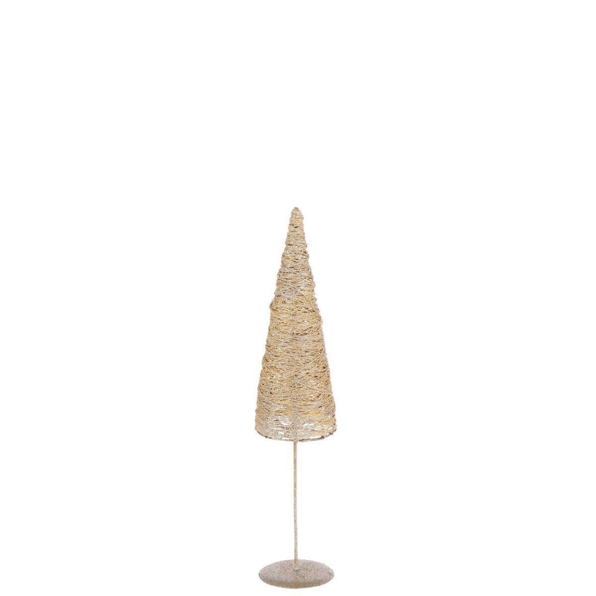 Sapin de Noël sur Pied J-Line en métal doré, élégant et raffiné.