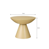 Vue de côté de la table d'appoint Célise Beige, mettant en avant son plateau spacieux