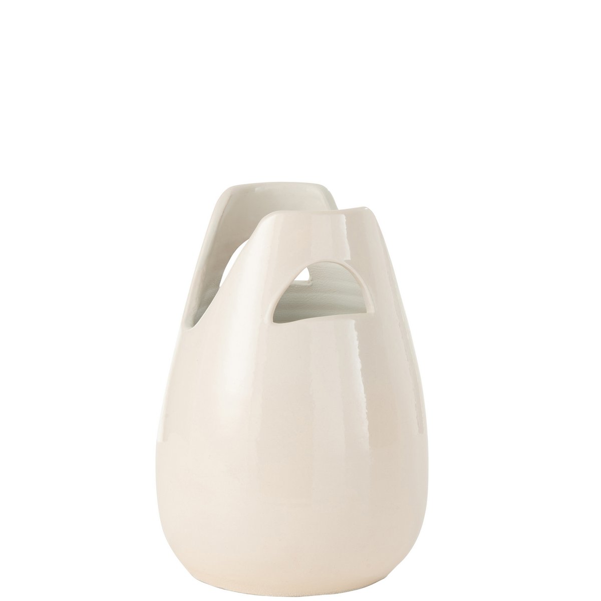 Poignée de vase J-Line en céramique blanche, élégante et moderne