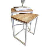 Table d'appoint Ensemble de table en bois 2 pièces table basse de table de salon
