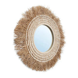 Le miroir cauri en raphia - Blanc naturel