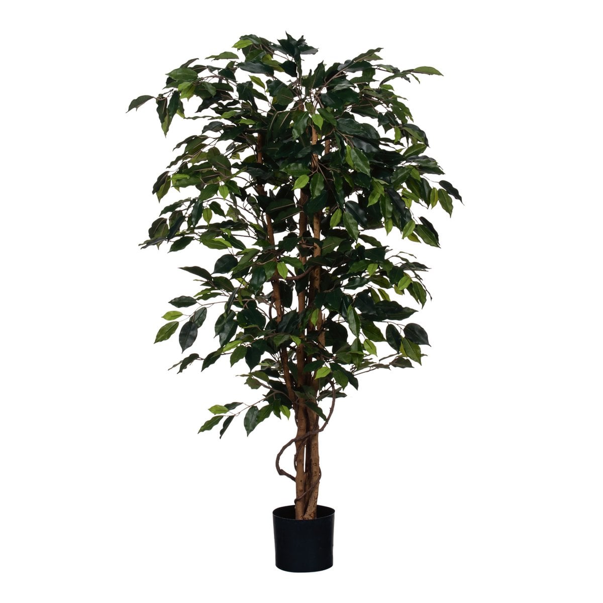 Plante artificielle Ficus Vert avec feuilles vertes luxuriantes