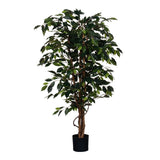 Plante artificielle Ficus Vert avec feuilles vertes luxuriantes
