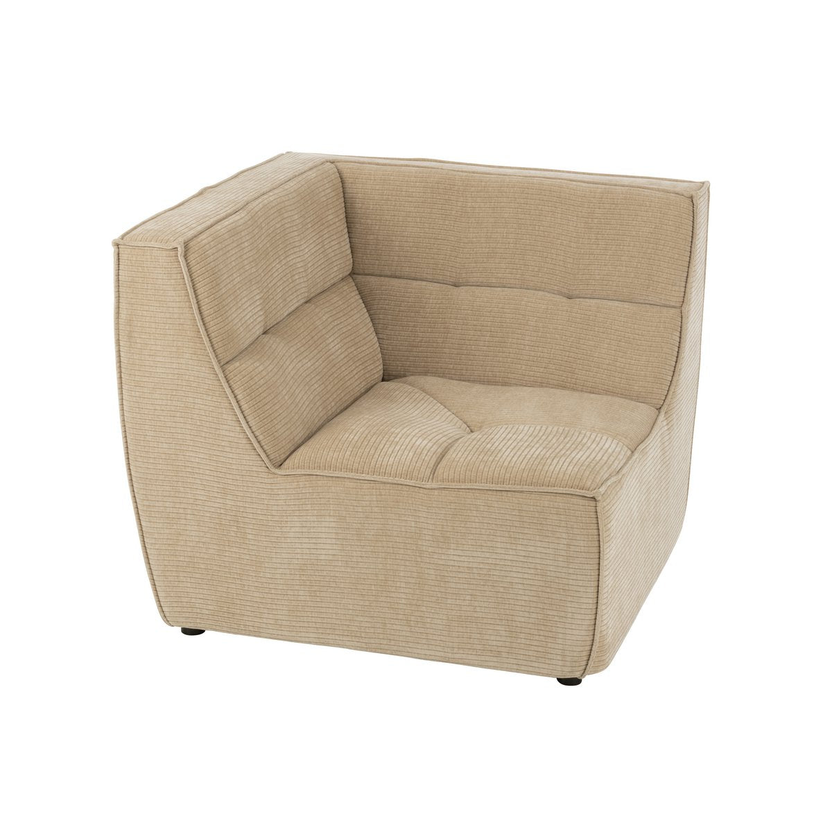 Détail du tissu beige foncé du canapé d'angle J-Line