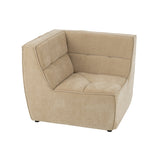 Détail du tissu beige foncé du canapé d'angle J-Line