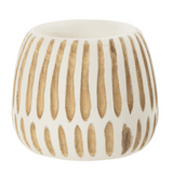 Pot de fleurs J-Line Ying en bois blanc, vue de face
