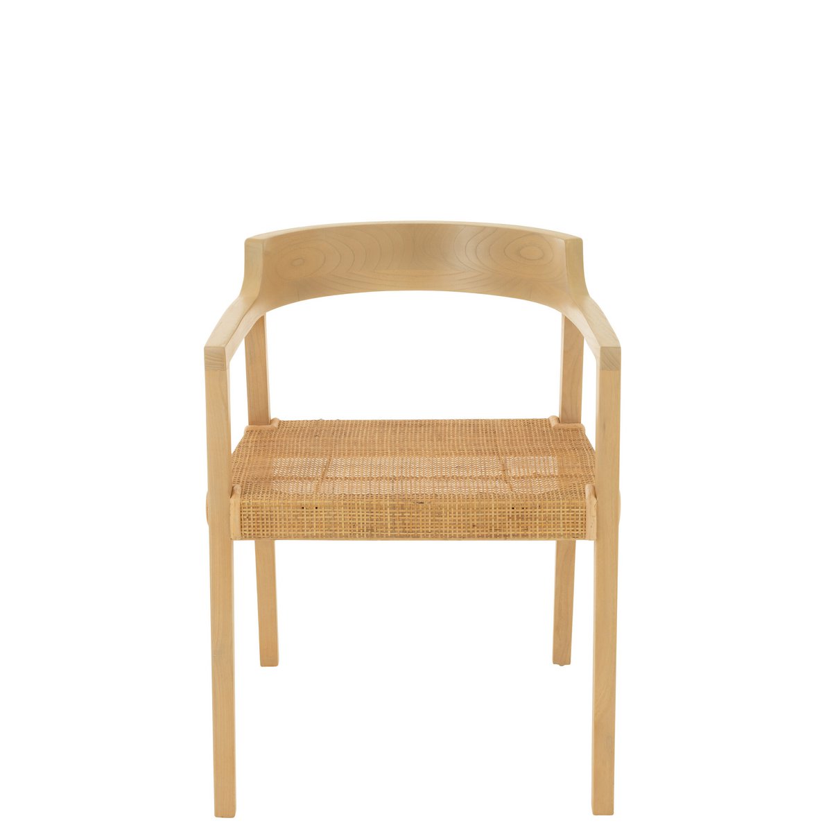 Chaise J-Line Square Open Sungkai en bois naturel, vue de face