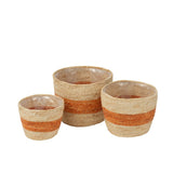 Détail des rayures du panier J-Line, couleur naturel et orange