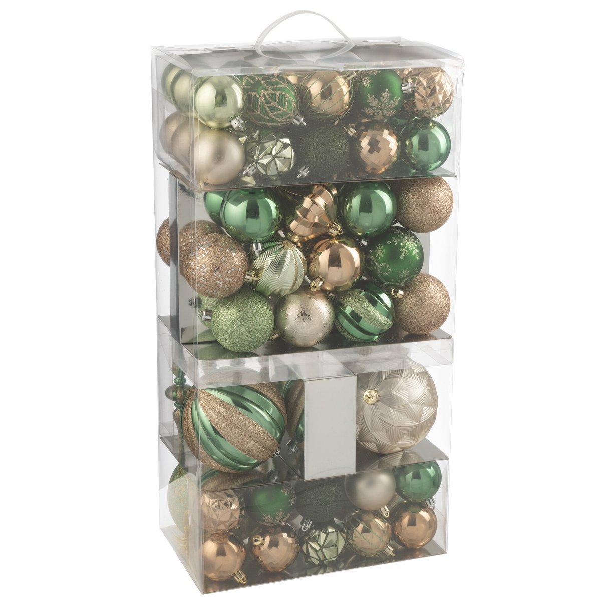 Boule de Noël J-Line en plastique vert écru, design élégant et festif