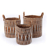 Panier à linge Boho | Panier de plantes | Panier de rangement MANDURO en fibre de bananier (3 tailles)