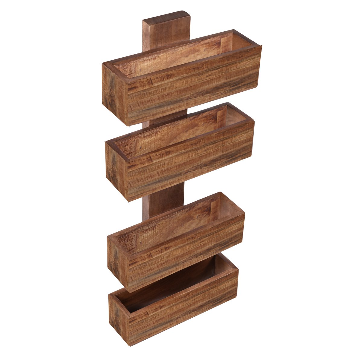Étagère murale en bois de manguier avec quatre compartiments