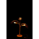 Lampe J-Line Palmier dorée, mise en scène dans un salon moderne