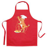 Tablier de cuisine enfant Chat en cuisine recyclé Rouge 52 x 63