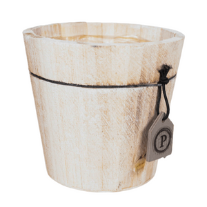 Objet décoratif pot en bois naturel