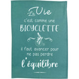 Torchon Bicyclette Paon 50 x 70