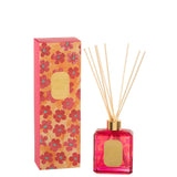 Bâtonnets parfumés J-Line Red Jasmine en verre orange et rouge, vue d'ensemble