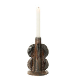 Vase Naga J-Line en céramique noir et brun, design moderne