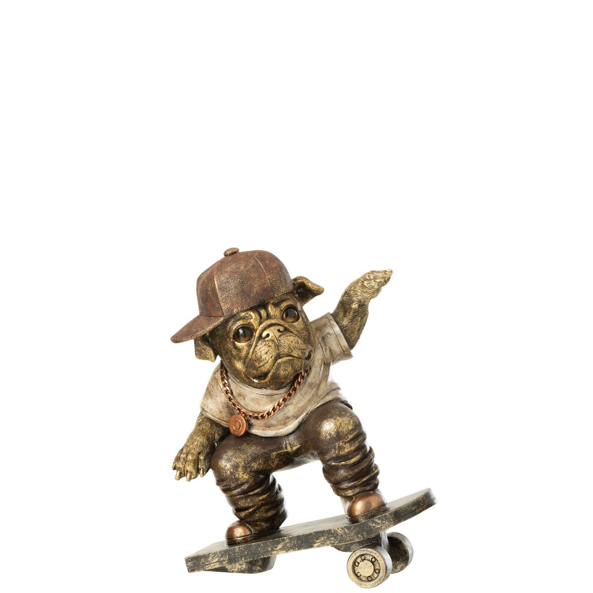Bulldog Skateboard J-Line en polyrésine marron, décoration contemporaine