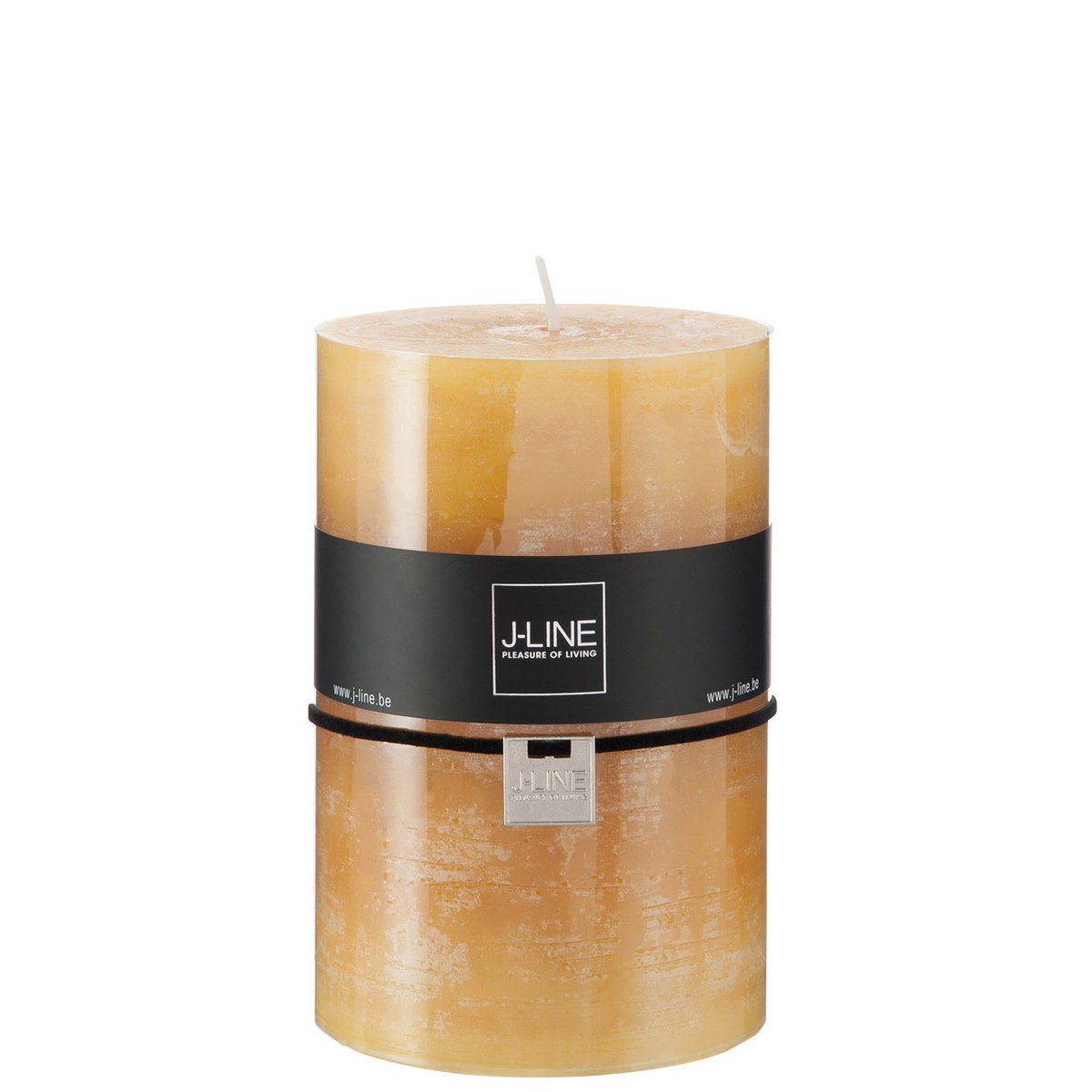 Bougie décorative J-Line ocre, mise en scène dans un salon moderne