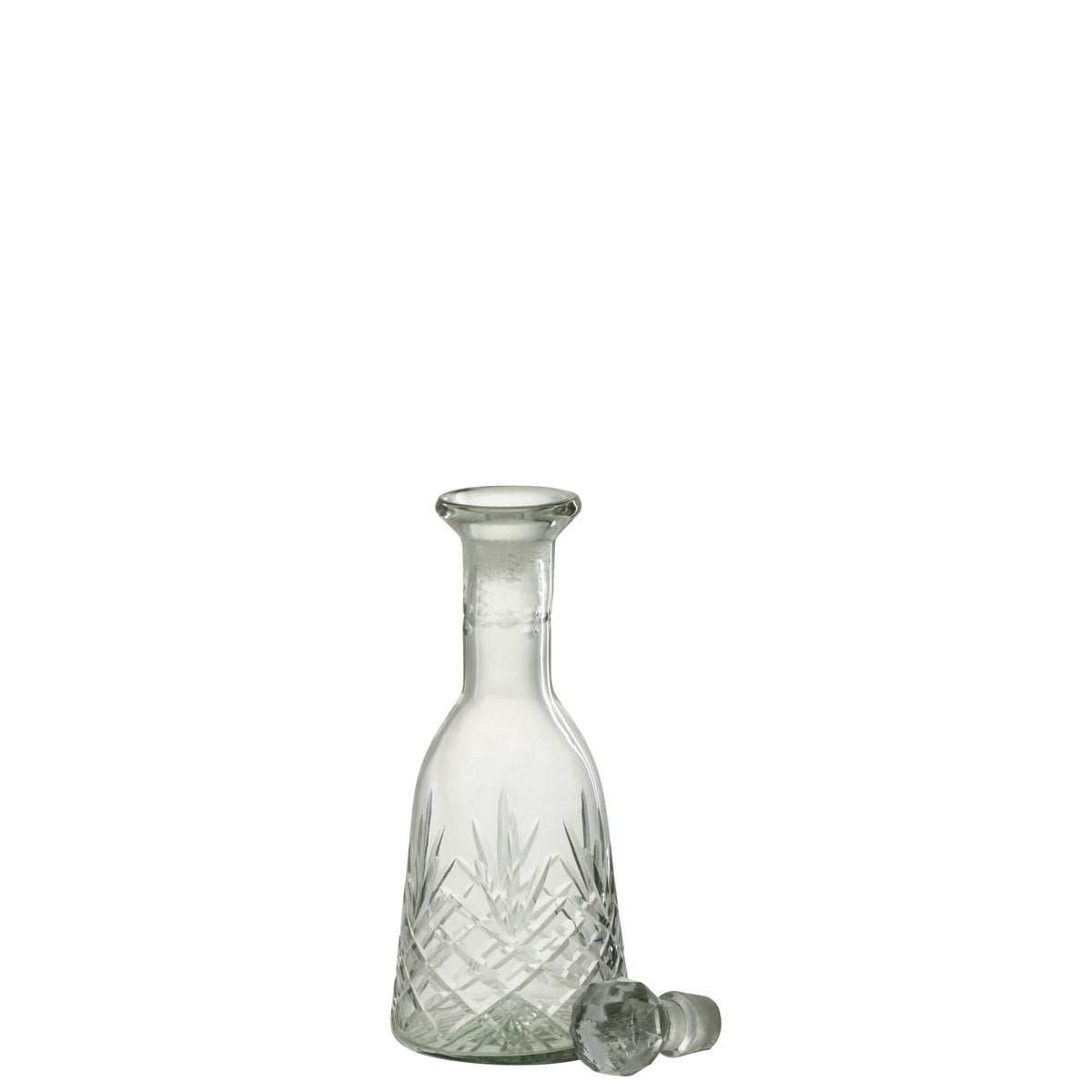 Bouteille J-Line en verre transparent, style moderne et épuré.
