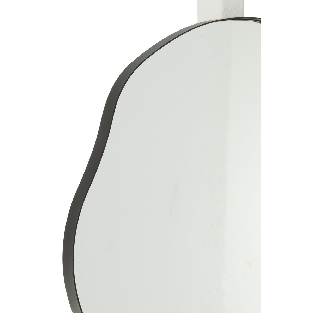 Miroir J-Line Extrema noir, design industriel élégant, Ø 49 cm