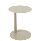 Table d'Appoint Ronde J-Line en Métal Beige avec éclairage