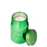 Bougie parfumée J-Line en verre vert - vue latérale