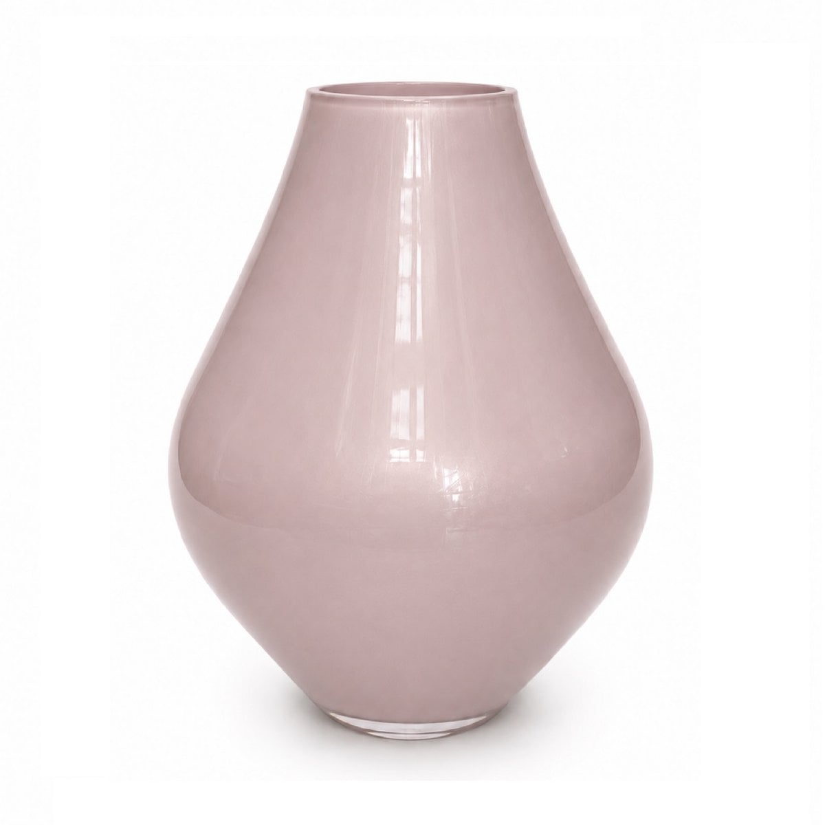 Détail du col fin du vase Lesse rose pastel métallisé