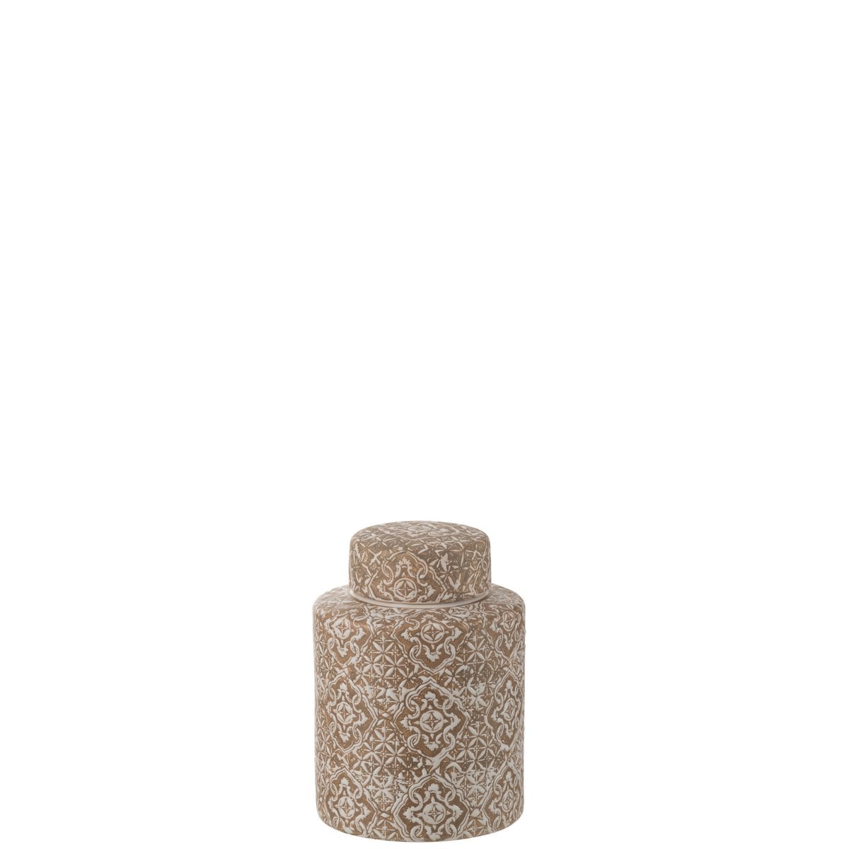 Vase Wabi J-Line en porcelaine beige et blanc, vue de face