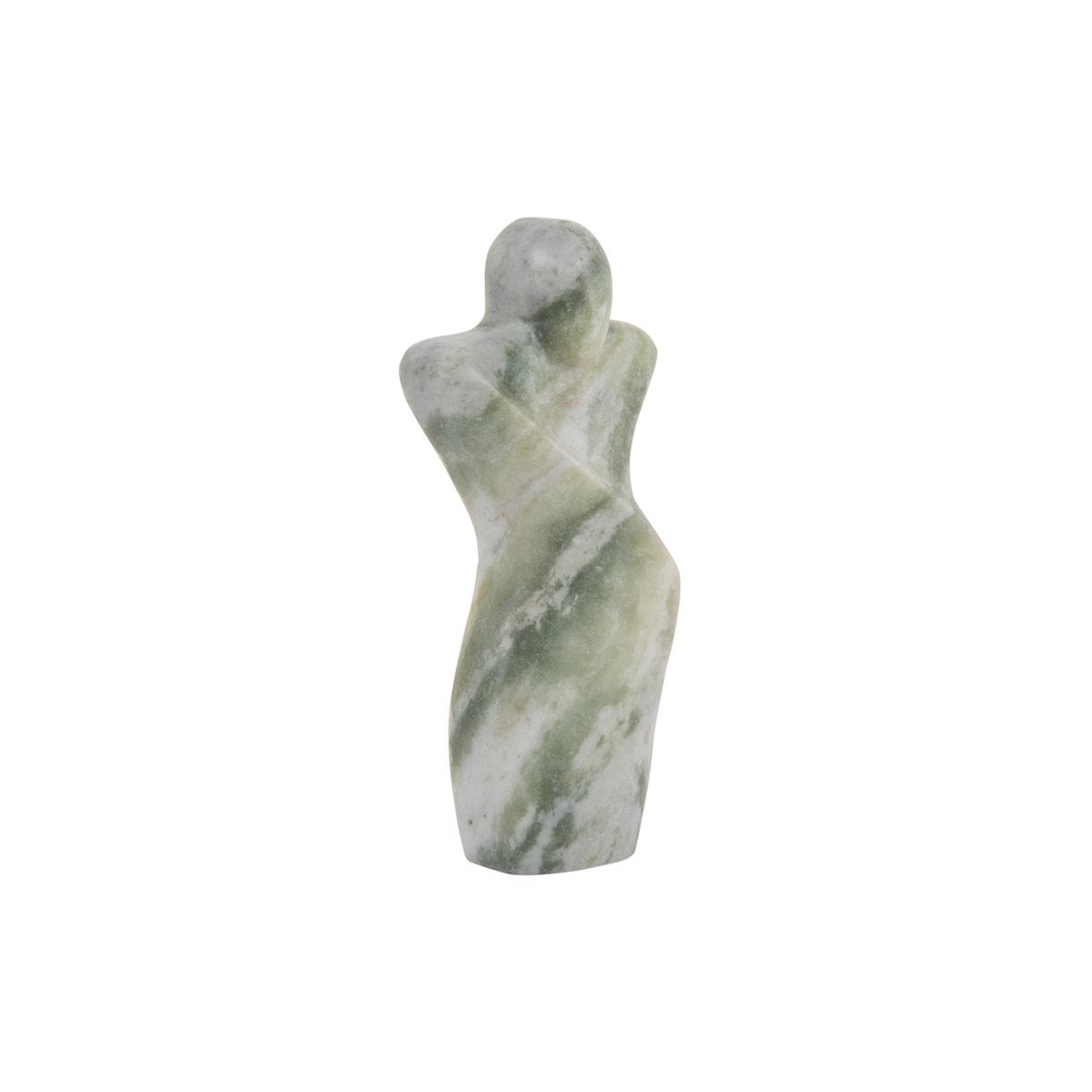 Statue Mâle Abstrait en marbre vert, vue de côté