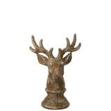 Figurine cerf J-Line en polyrésine taupe, vue latérale
