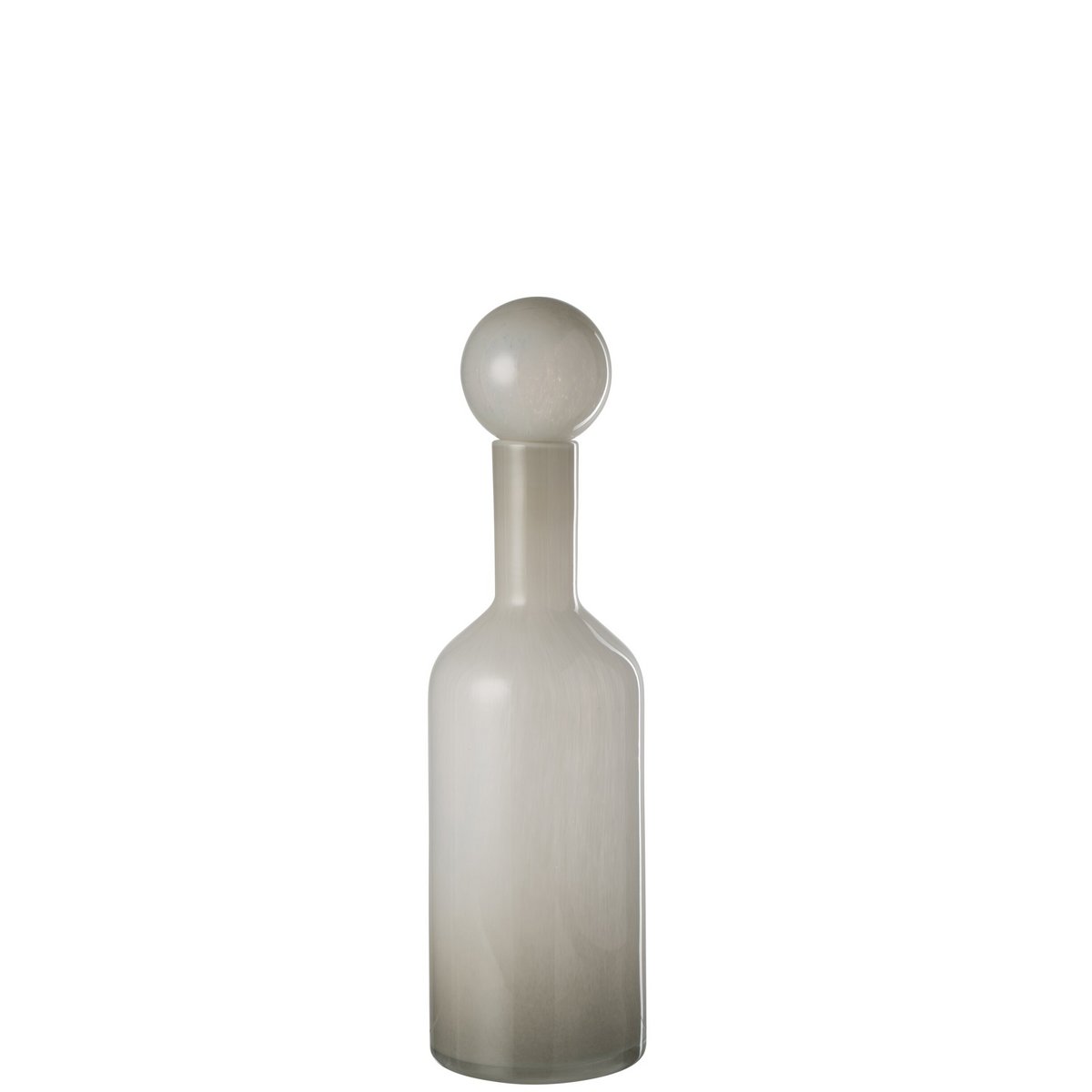 Vase bouteille J-Line avec bouchon uni - verre - blanc - petit