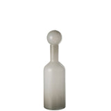 Vase bouteille J-Line avec bouchon uni - verre - blanc - petit
