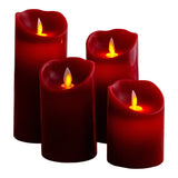 4 Cougies LED Set Decorations de Noël en plastique en rouge avec des LED fermement installées